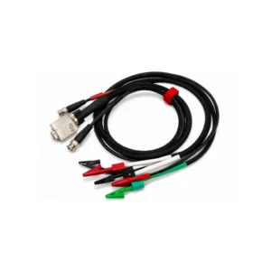 Squidstat Potentiostat Electrode Cable with color-coded alligator clips and braided shielding for three-electrode system