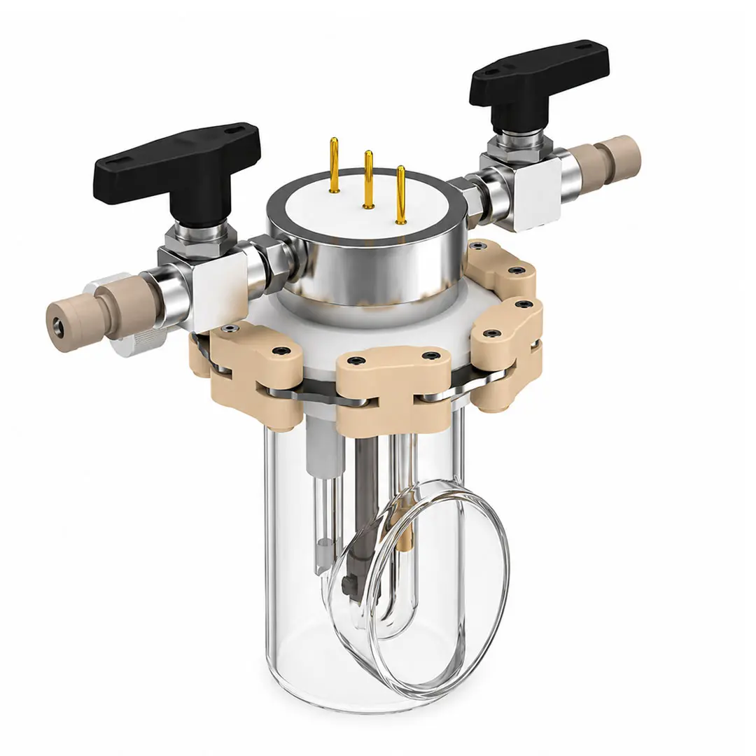 Cylindrical Quartz Electrochemical Cell (Hermetically Sealed, Side Illumination) Model: C018-2