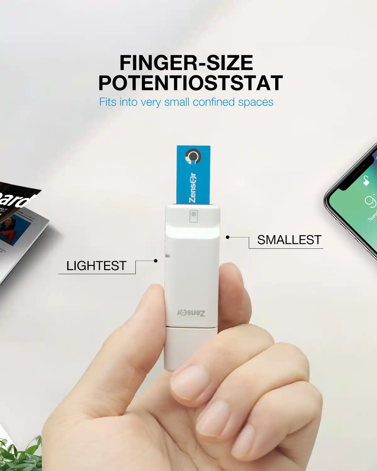 The Smallest Wireless Potentiostat FingerSize